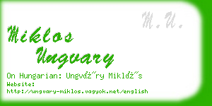 miklos ungvary business card